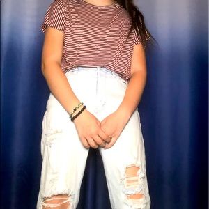 Stripes 💗&🤍 with shoulder open